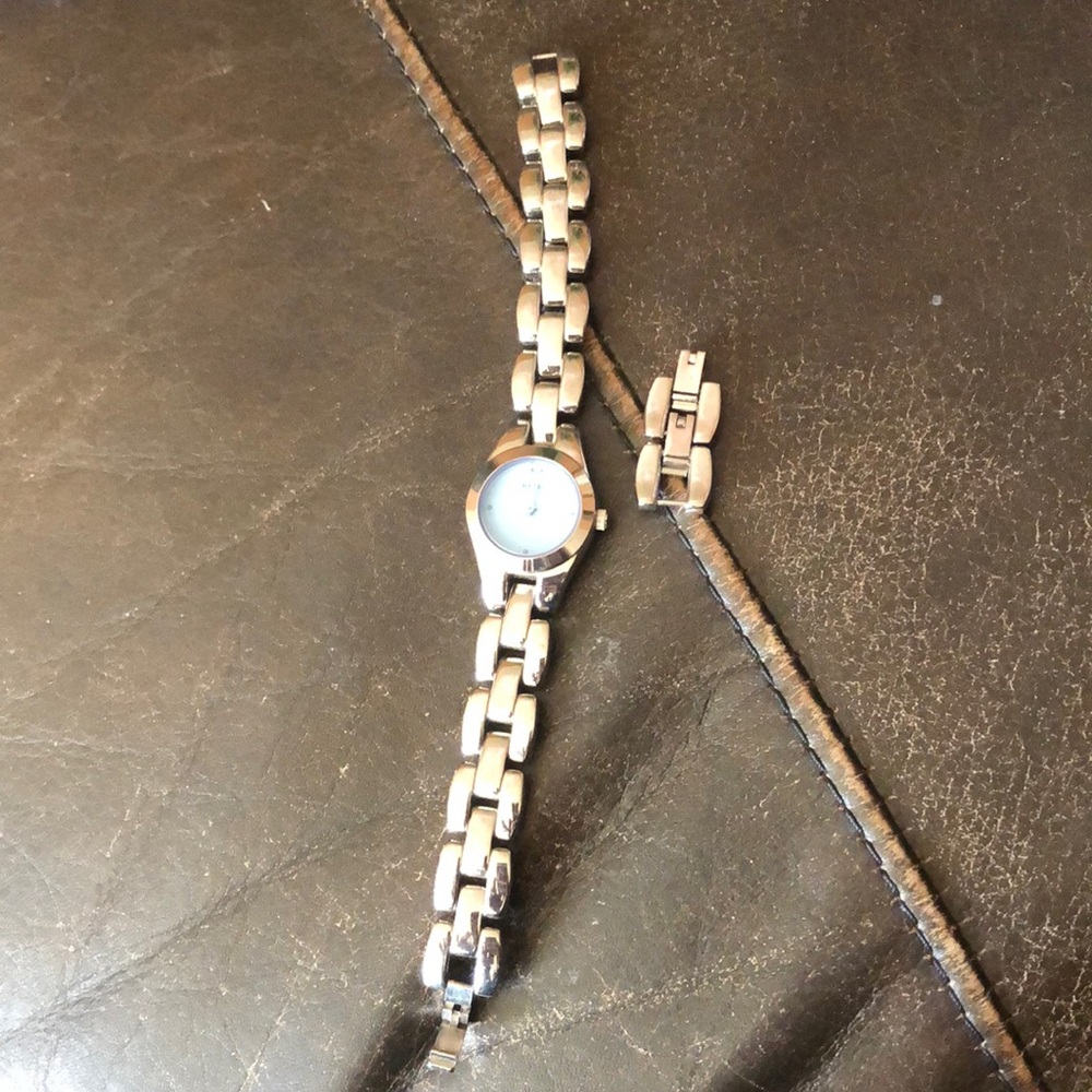 Silver link watch